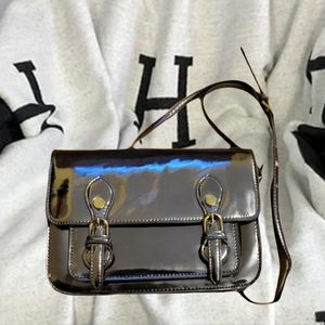 Gorgeous Metallic Gunmetal Silver Steve Madden Satchel Crossbody Bag